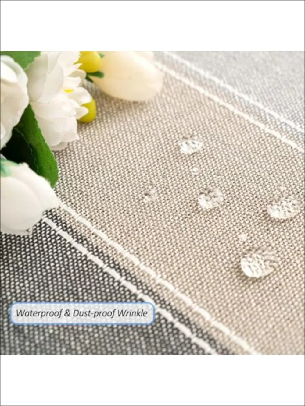 Cotton Linen Farmhouse Tablecloth Waterproof Tassel 55x70 Dining